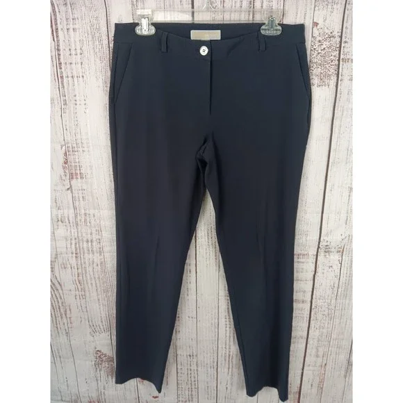 Michael Kors | Pants & Jumpsuits | Michael Kors Dress Pants Womens 6 Black  Gold Logo Bling Button Career | Poshmark